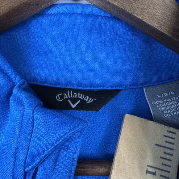 Callaway Pullover Mens Large Blue Quarter Zip Jacket Dri Fit Cloth Lined Golf - Picture 6 of 10